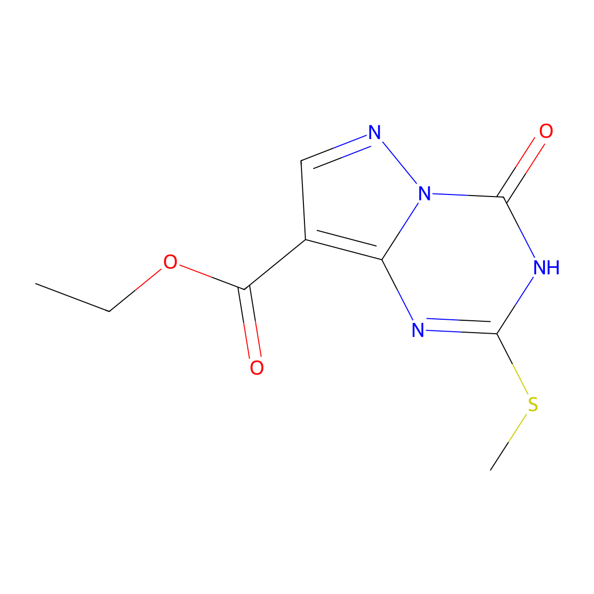Ethyl 2-(methylthio)-4-oxo-3,4-dihydropyrazolo[1,5-a][1,3,5]triazine-8-carboxylate molecular structure, CAS 278600-53-6