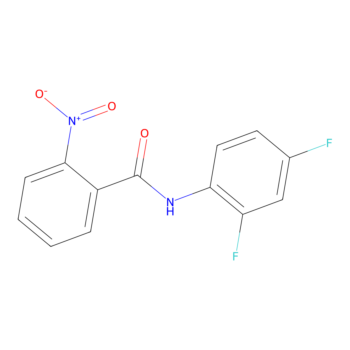N-(2,4-difluorophenyl)-2-nitrobenzamide molecular structure, CAS 278609-44-2