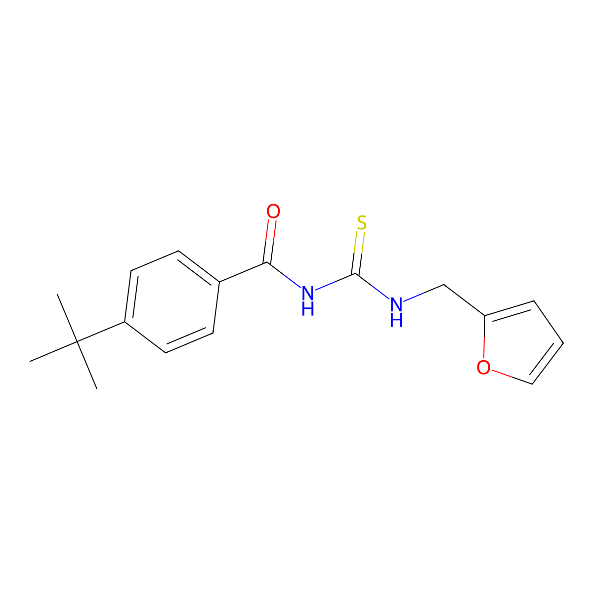 4-tert-butyl-N-(furan-2-ylmethylcarbamothioyl)benzamide molecular structure, CAS 278609-60-2