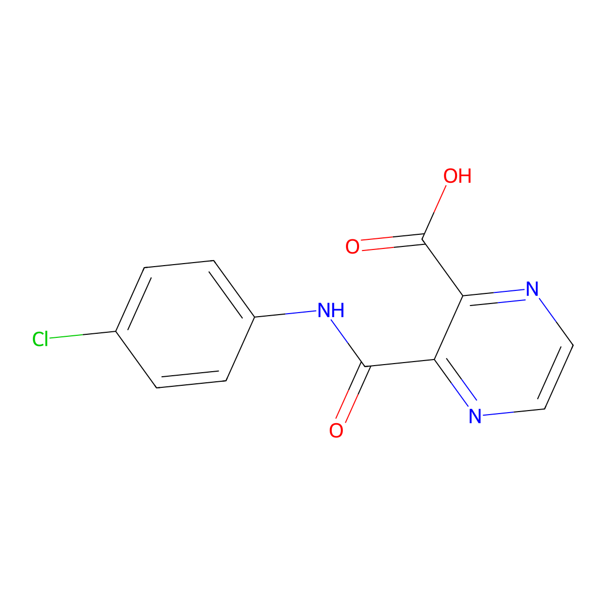 3-[(4-Chlorophenyl)carbamoyl]pyrazine-2-carboxylic acid molecular structure, CAS 278610-25-6