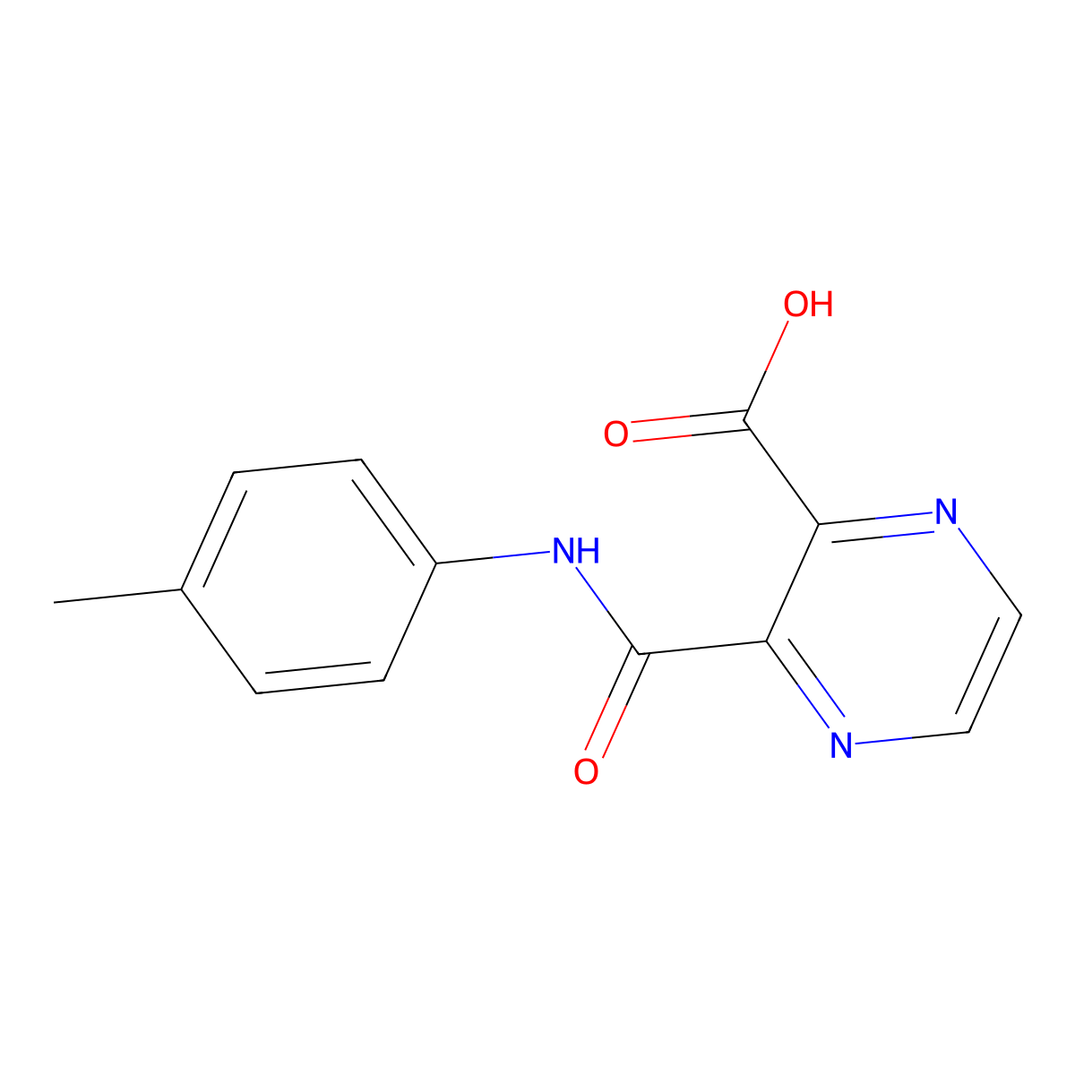 3-(((4-Methylphenyl)amino)carbonyl)-2-pyrazinecarboxylic acid molecular structure, CAS 278610-26-7
