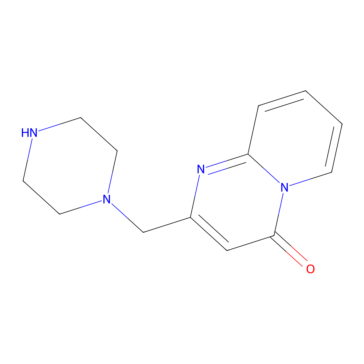 2-(piperazin-1-ylmethyl)-4H-pyrido[1,2-a]pyrimidin-4-one molecular structure, CAS 278614-84-9