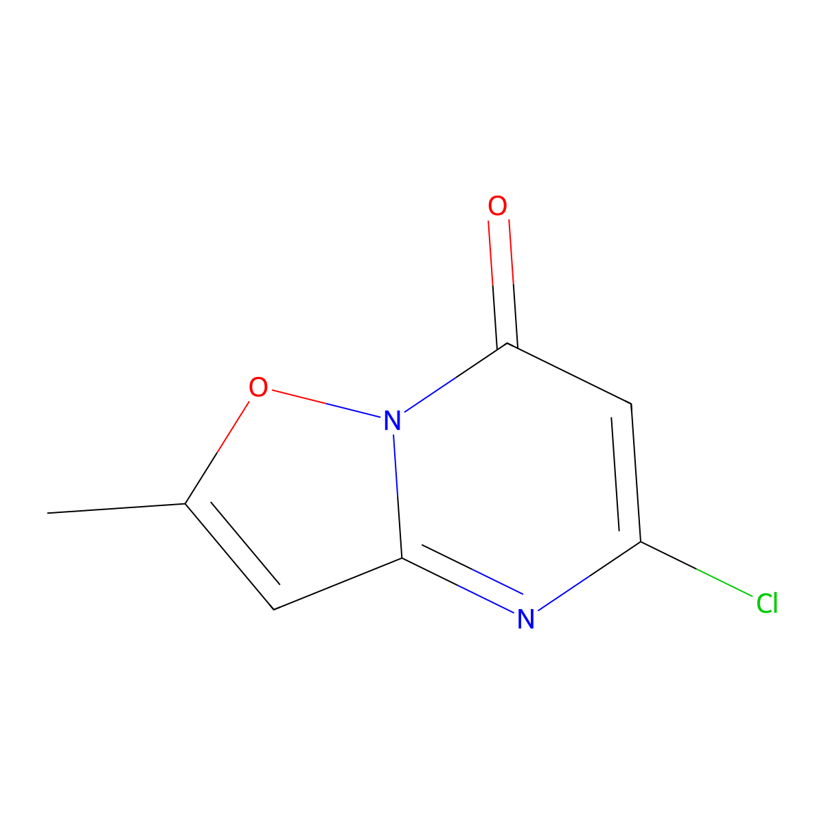 5-chloro-2-methyl-7H-isoxazolo[2,3-a]pyrimidin-7-one molecular structure, CAS 278614-92-9