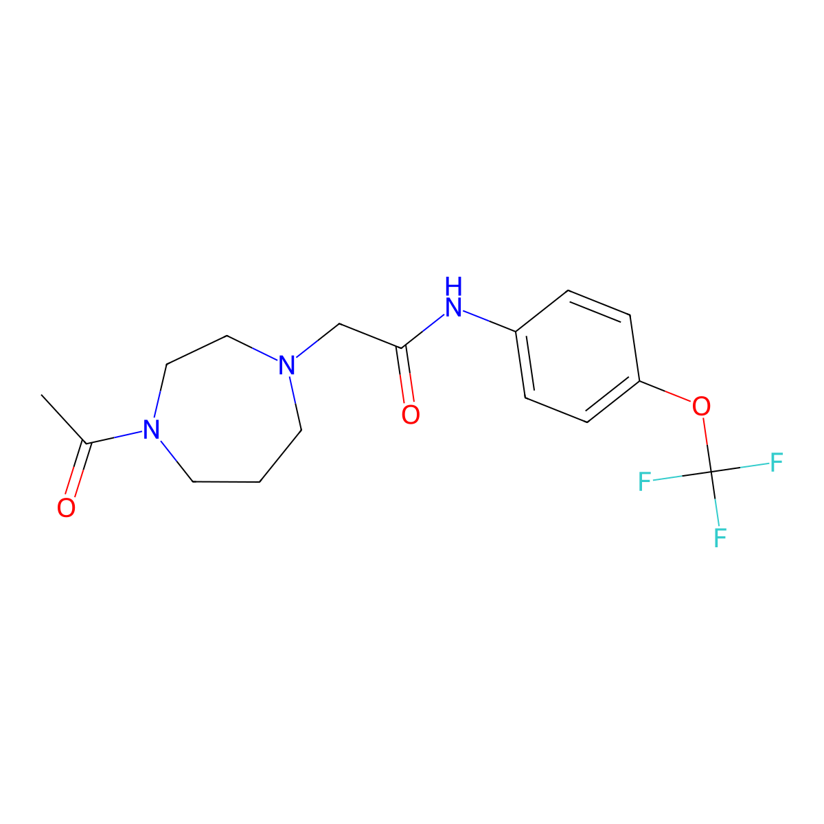 2-(4-acetyl-1,4-diazepan-1-yl)-N-[4-(trifluoromethoxy)phenyl]acetamide molecular structure, CAS 2786262-59-5