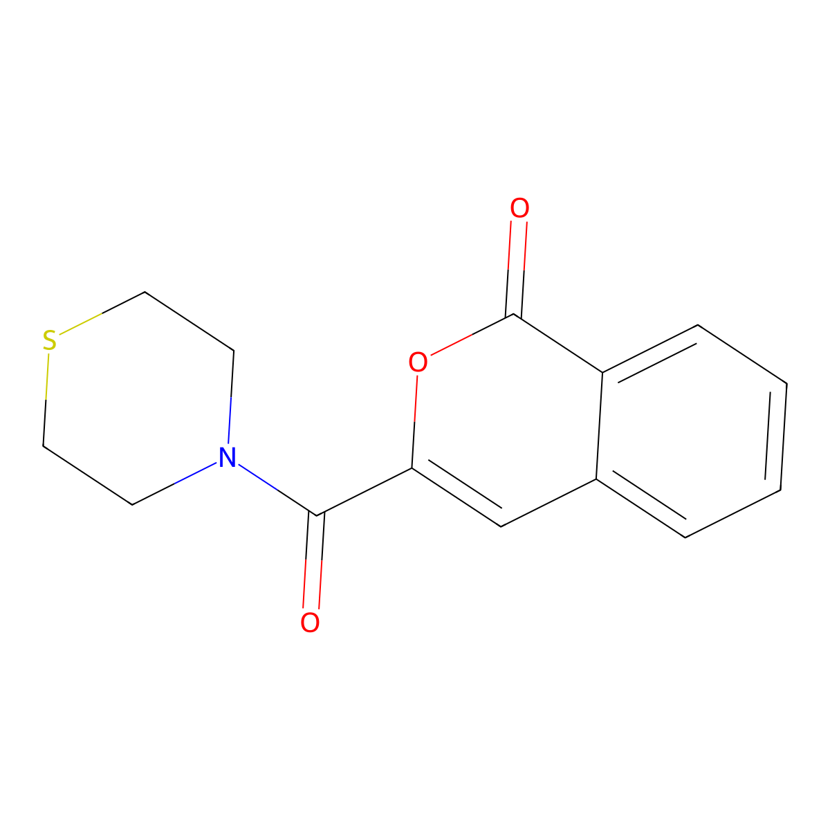 3-(thiomorpholine-4-carbonyl)-1H-isochromen-1-one molecular structure, CAS 2786476-41-1