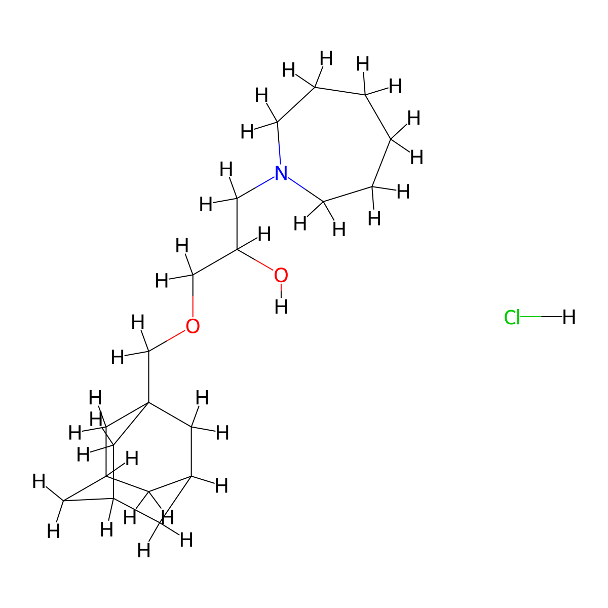 1-[(Adamantan-1-yl)methoxy]-3-(azepan-1-yl)propan-2-ol hydrochloride molecular structure, CAS 27865-86-7