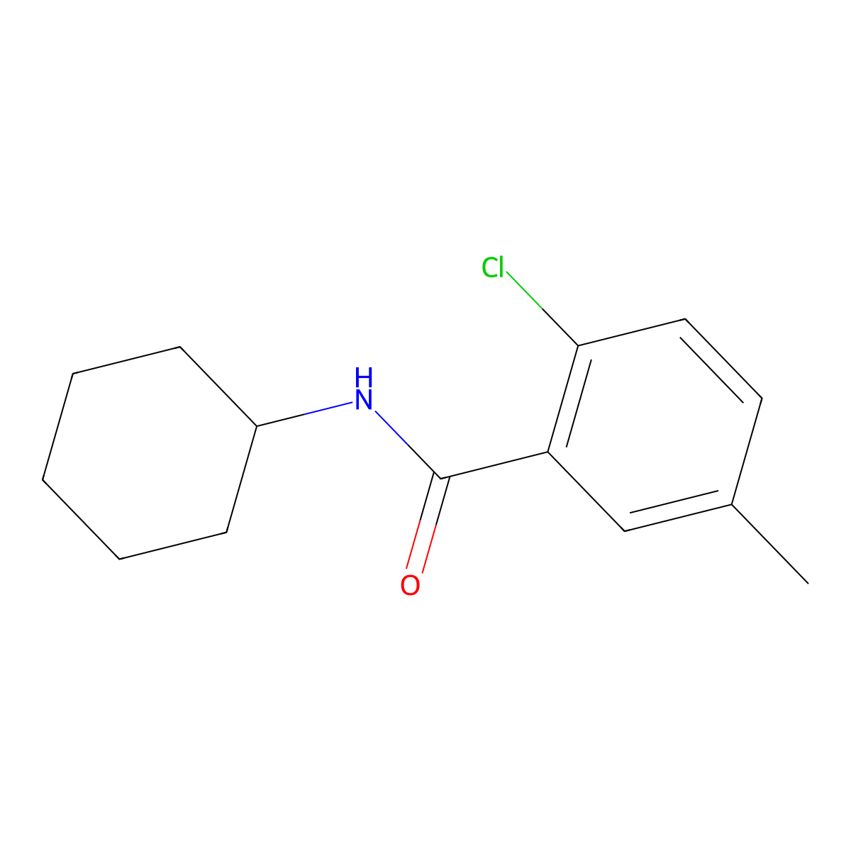 2-chloro-N-cyclohexyl-5-methylbenzamide molecular structure, CAS 2786509-28-0