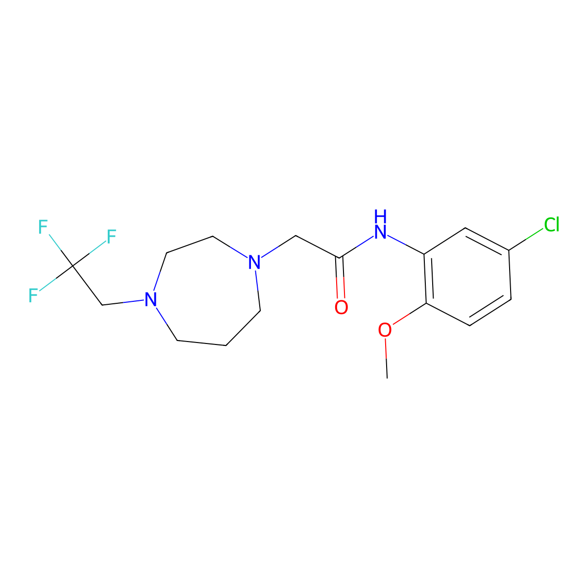 N-(5-chloro-2-methoxyphenyl)-2-[4-(2,2,2-trifluoroethyl)-1,4-diazepan-1-yl]acetamide molecular structure, CAS 2786558-74-3