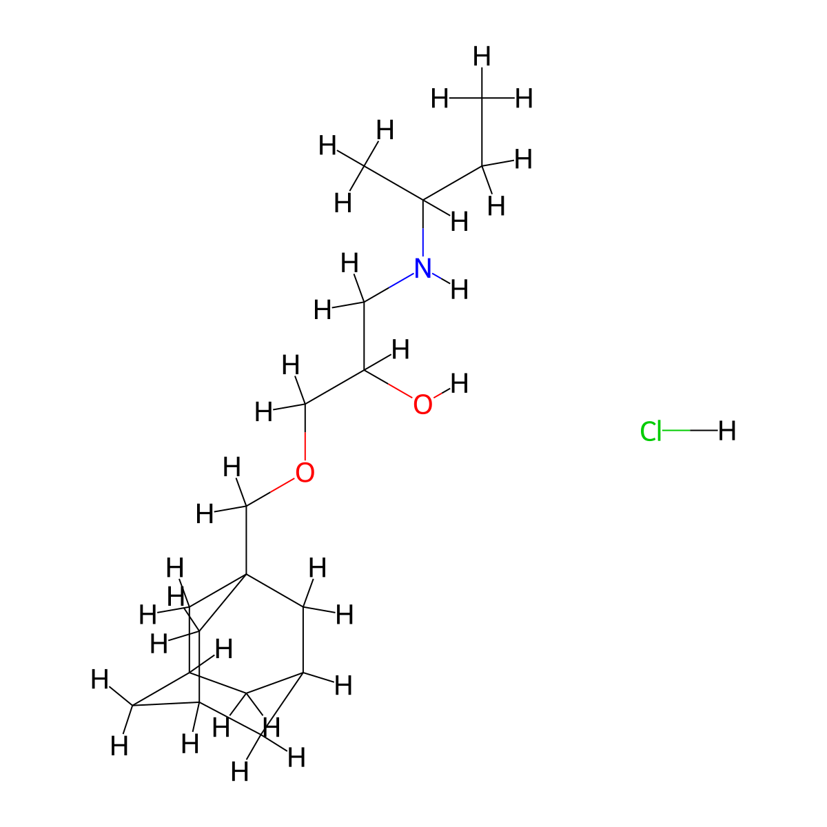 2-Propanol, 1-(1-adamantylmethoxy)-3-(2-butylamino)-, hydrochloride molecular structure, CAS 27866-14-4
