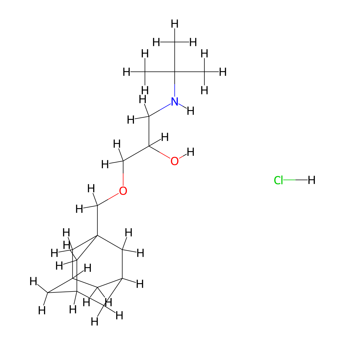 2-Propanol, 1-(1-adamantylmethoxy)-3-(tert-butylamino)-, hydrochloride molecular structure, CAS 27866-16-6