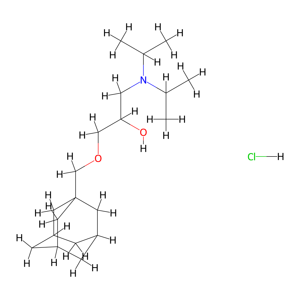 2-Propanol, 1-(1-adamantylmethoxy)-3-diisopropylamino-, hydrochloride molecular structure, CAS 27866-21-3