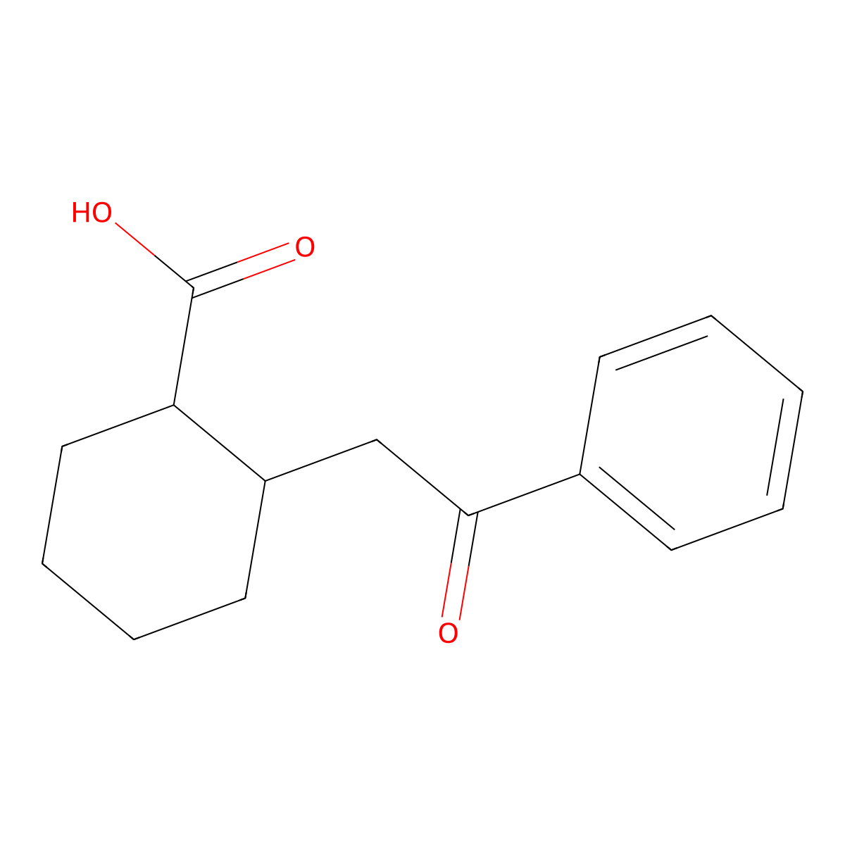 trans-2-(2-Oxo-2-phenylethyl)cyclohexane-1-carboxylic acid molecular structure, CAS 27866-86-0