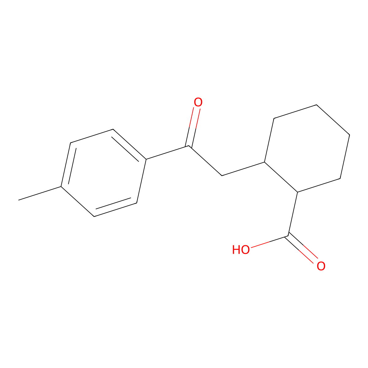 trans-2-[2-(4-Methylphenyl)-2-oxoethyl]cyclohexane-1-carboxylic acid molecular structure, CAS 27866-87-1