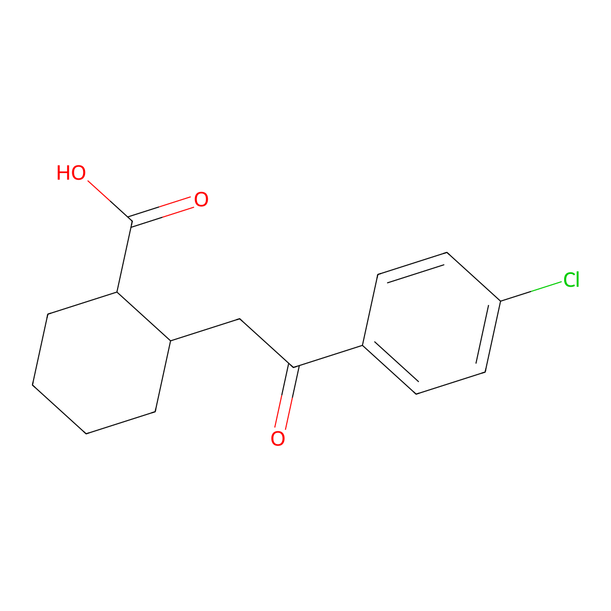 trans-2-[2-(4-Chlorophenyl)-2-oxoethyl]cyclohexane-1-carboxylic acid molecular structure, CAS 27866-90-6