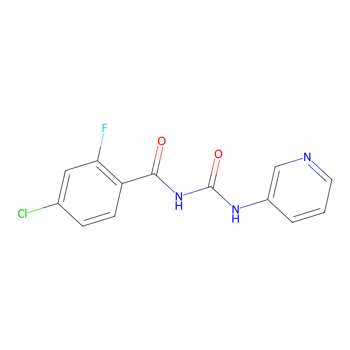 3-(4-Chloro-2-fluorobenzoyl)-1-(pyridin-3-yl)urea molecular structure, CAS 2786672-21-5