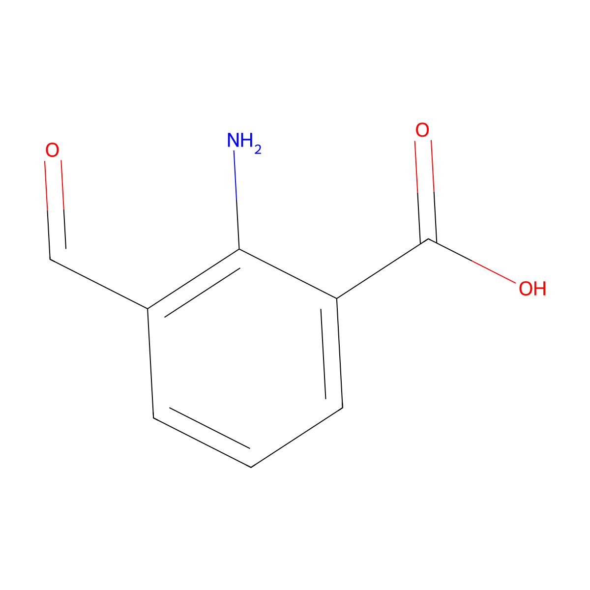 2-Amino-3-formylbenzoic acid molecular structure, CAS 27867-47-6