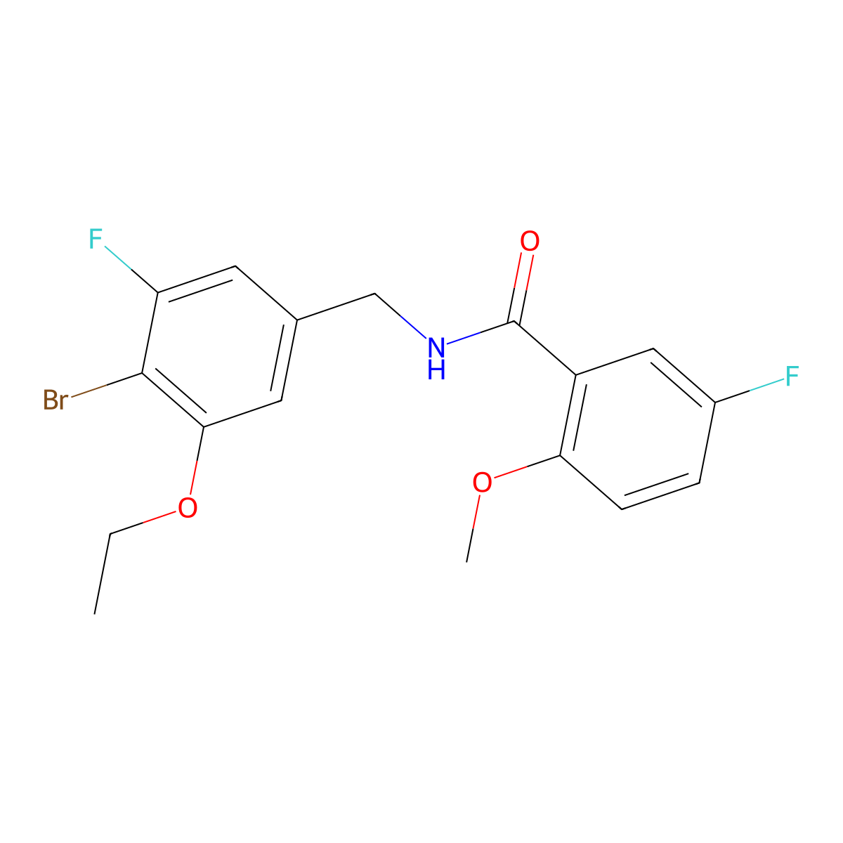 N-(4-Bromo-3-ethoxy-5-fluorobenzyl)-5-fluoro-2-methoxybenzamide molecular structure, CAS 2786721-40-0
