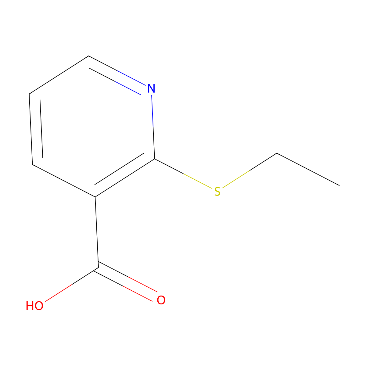 2-(Ethylthio)nicotinic acid molecular structure, CAS 27868-76-4