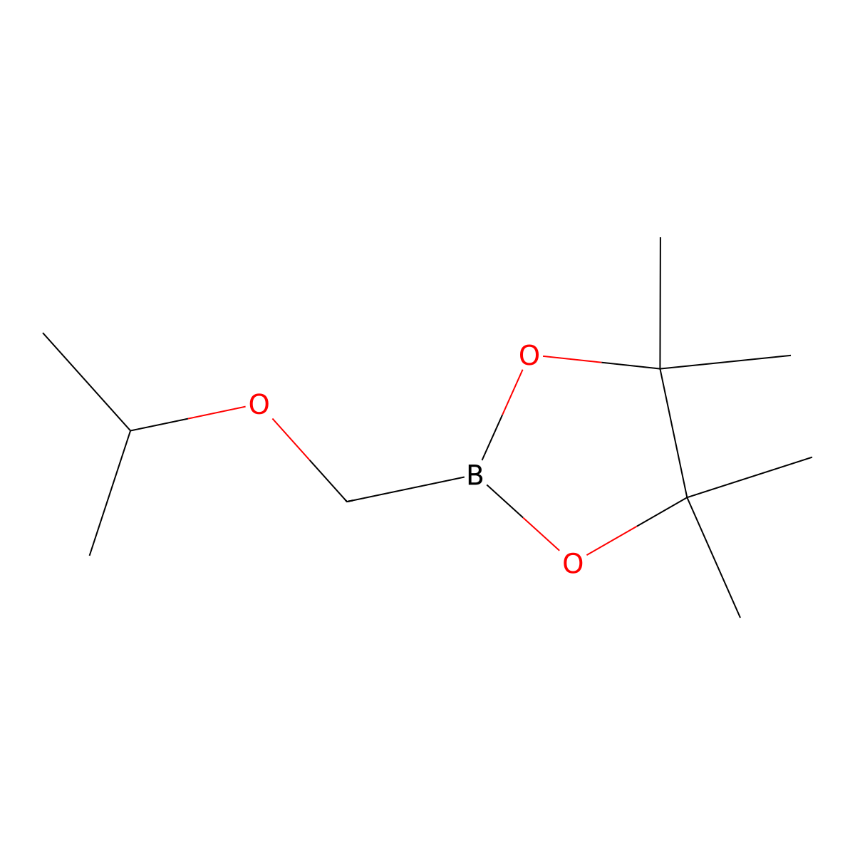 4,4,5,5-Tetramethyl-2-[(propan-2-yloxy)methyl]-1,3,2-dioxaborolane molecular structure, CAS 2786808-17-9