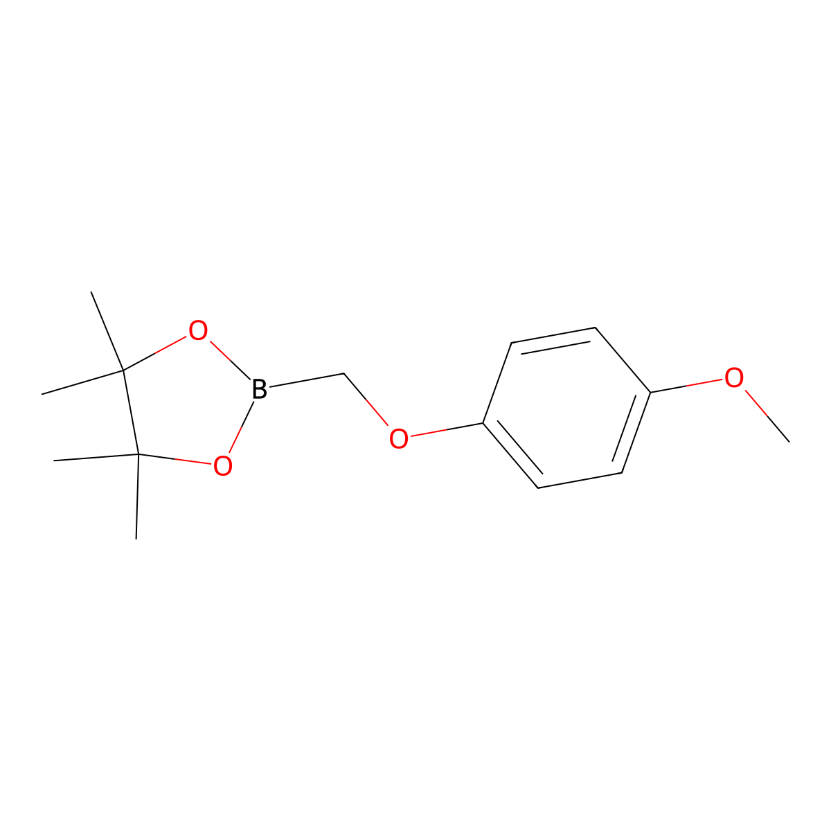 2-[(4-Methoxyphenoxy)methyl]-4,4,5,5-tetramethyl-1,3,2-dioxaborolane molecular structure, CAS 2786809-74-1