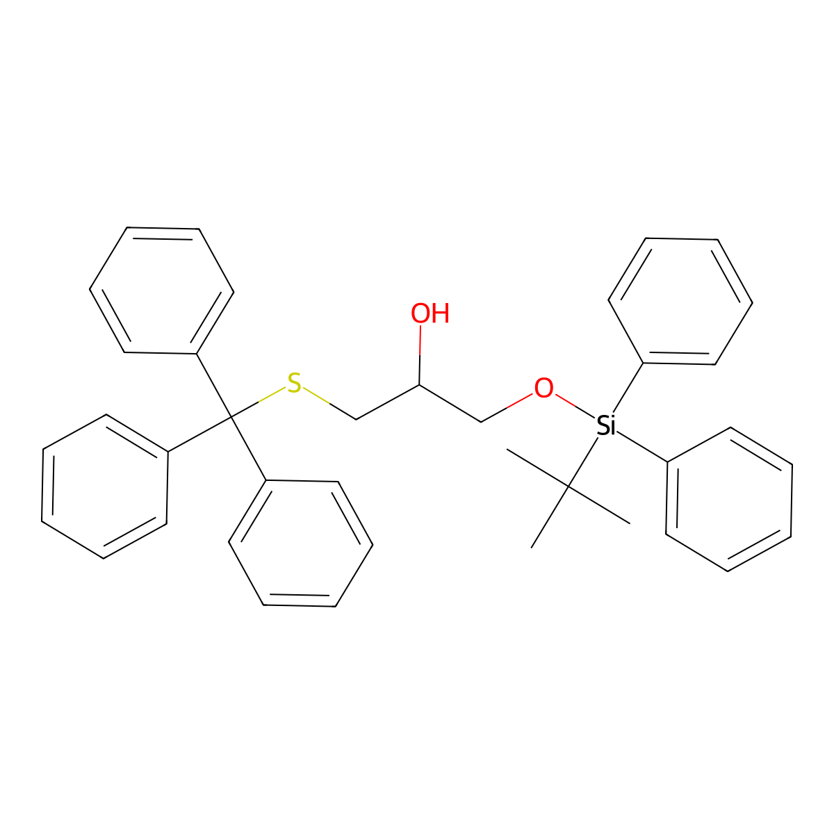 tert-butyl[(2R)-2-hydroxy-3-[(triphenylmethyl)sulfanyl]propoxy]diphenylsilane molecular structure, CAS 2786860-40-8