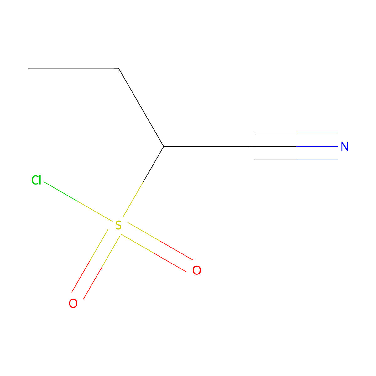 1-Cyano-1-propanesulfonyl chloride molecular structure, CAS 27869-06-3