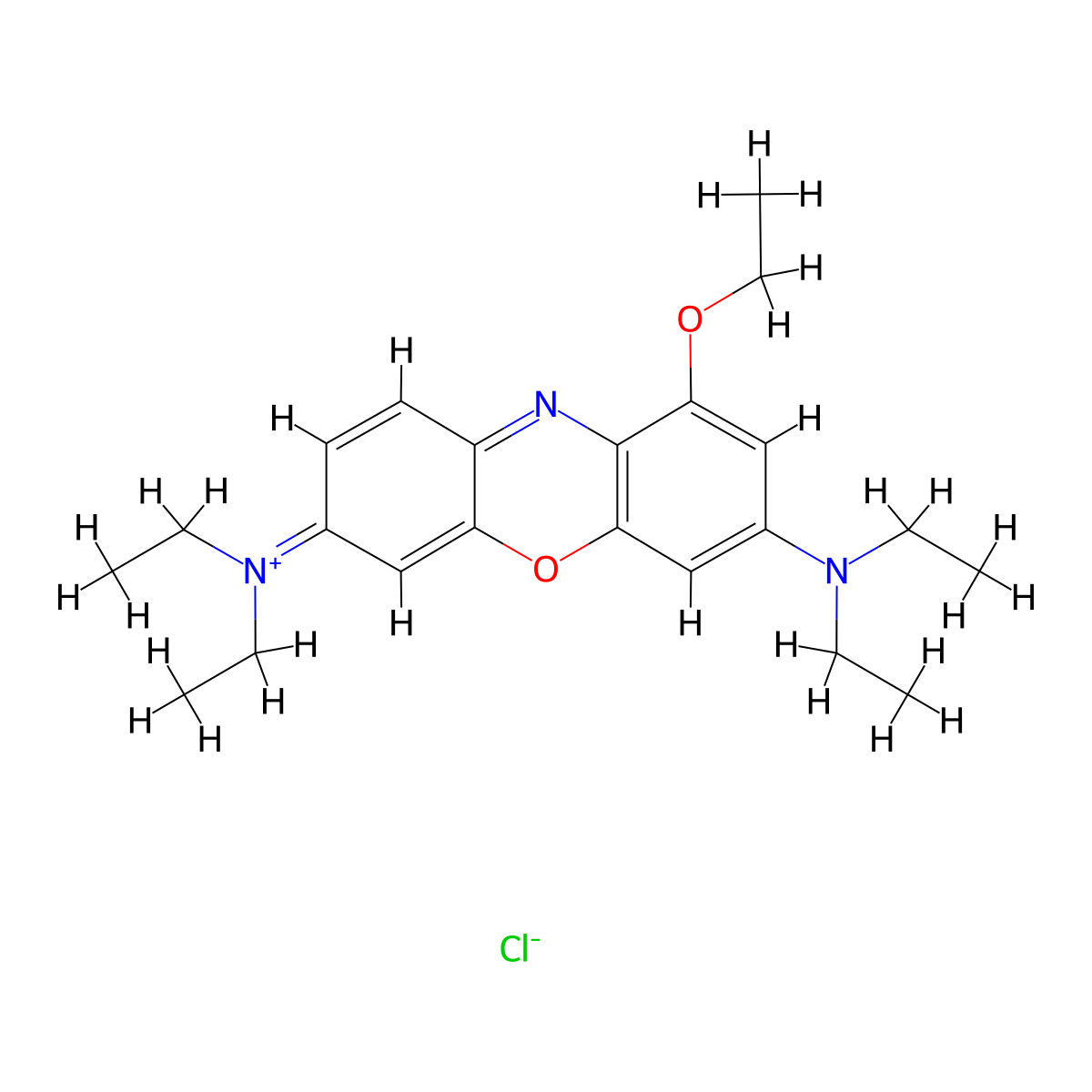 Diethyl(3H-1-ethoxy-3-phenoxazinylidene)ammonium chloride molecular structure, CAS 2787-91-9