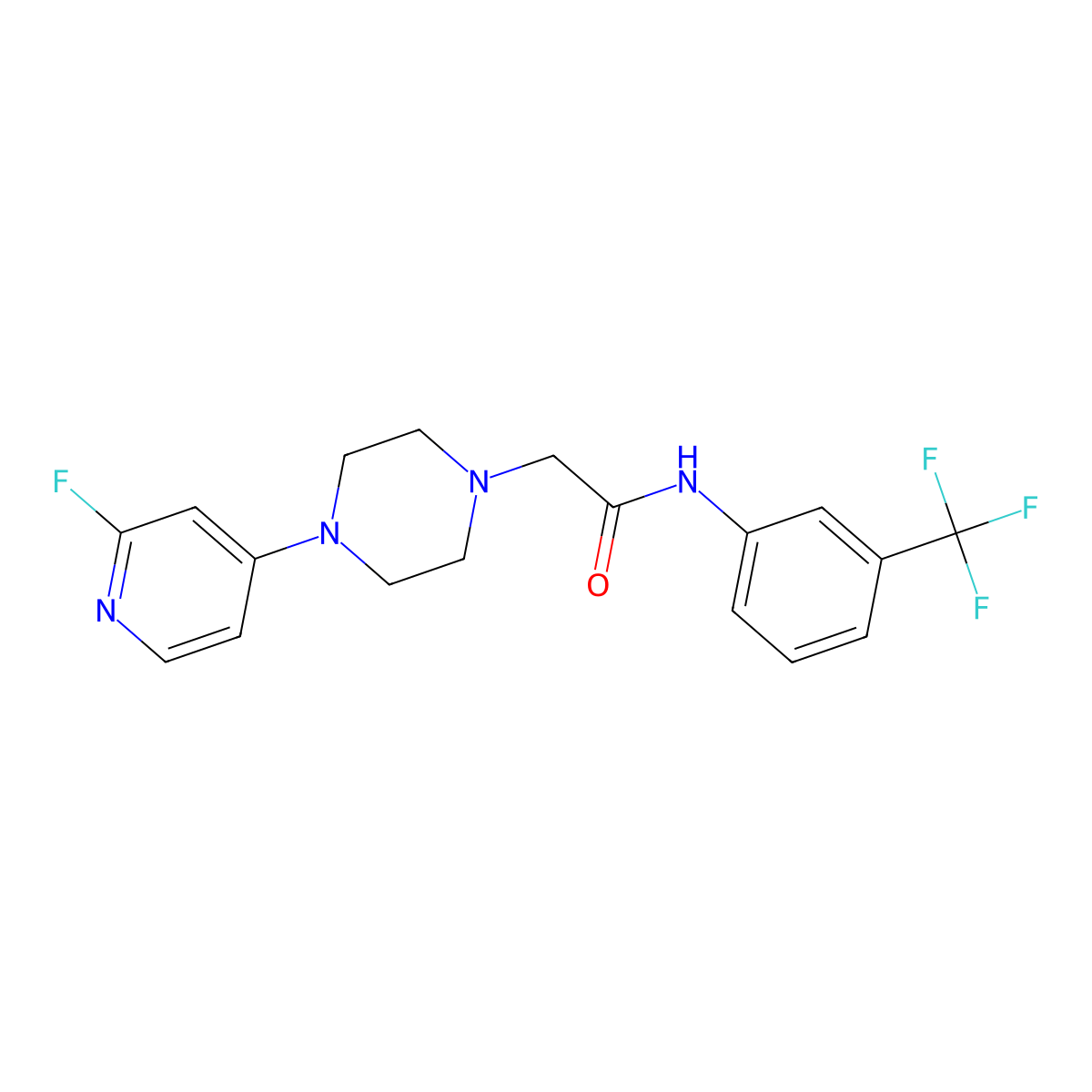 2-[4-(2-fluoropyridin-4-yl)piperazin-1-yl]-N-[3-(trifluoromethyl)phenyl]acetamide molecular structure, CAS 2787125-62-4