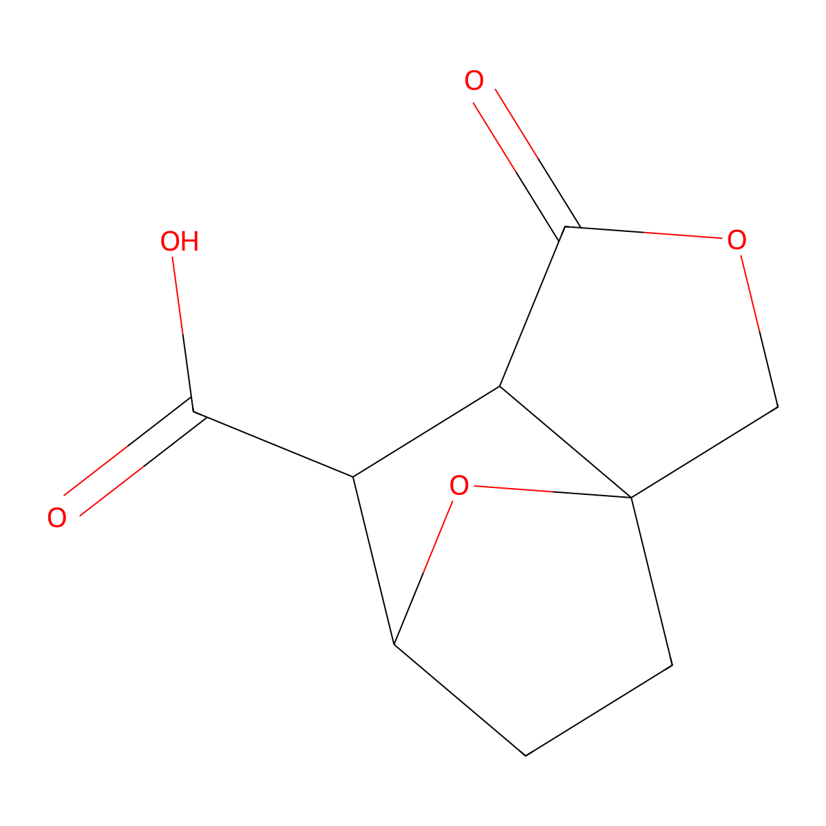 4-Oxo-3,10-dioxatricyclo[5.2.1.0,1,5]decane-6-carboxylic acid molecular structure, CAS 27873-82-1