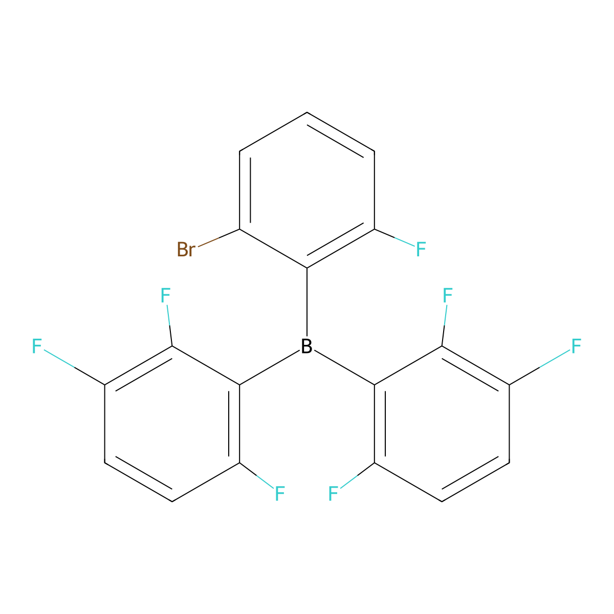 (2-Bromo-6-fluorophenyl)bis(2,3,6-trifluorophenyl)borane molecular structure, CAS 2787493-24-5