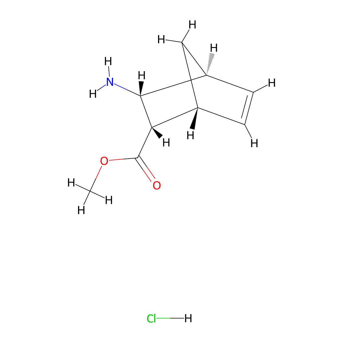 Methyl (1R,2S,3R,4S)-3-aminobicyclo[2.2.1]hept-5-ene-2-carboxylate hydrochloride molecular structure, CAS 2787522-03-4