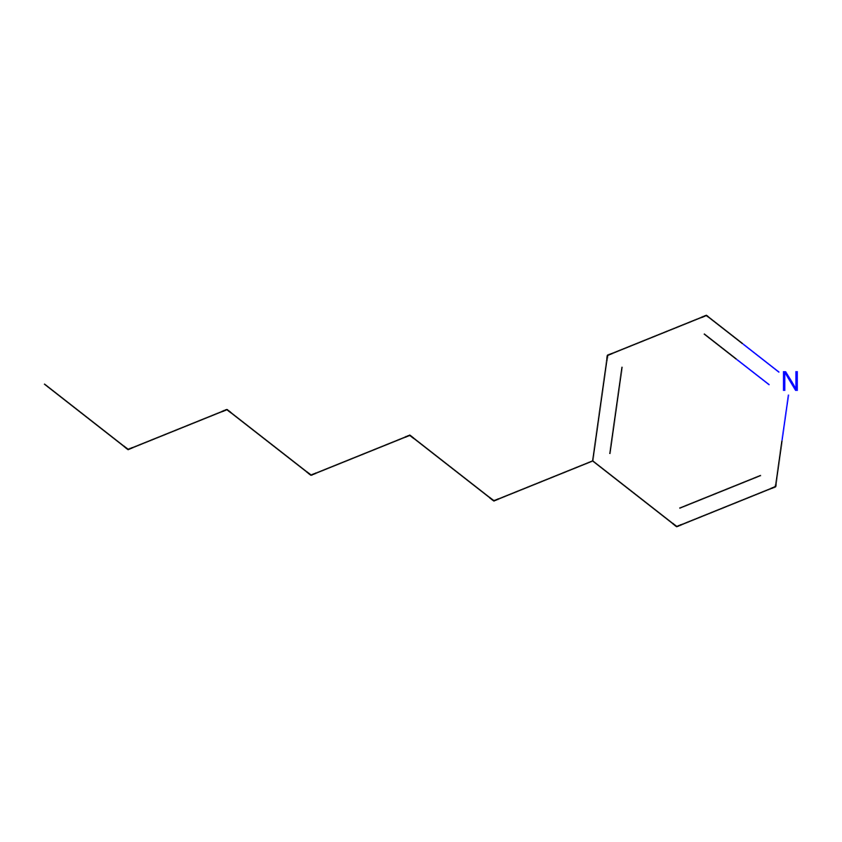 4-Hexylpyridine molecular structure, CAS 27876-24-0
