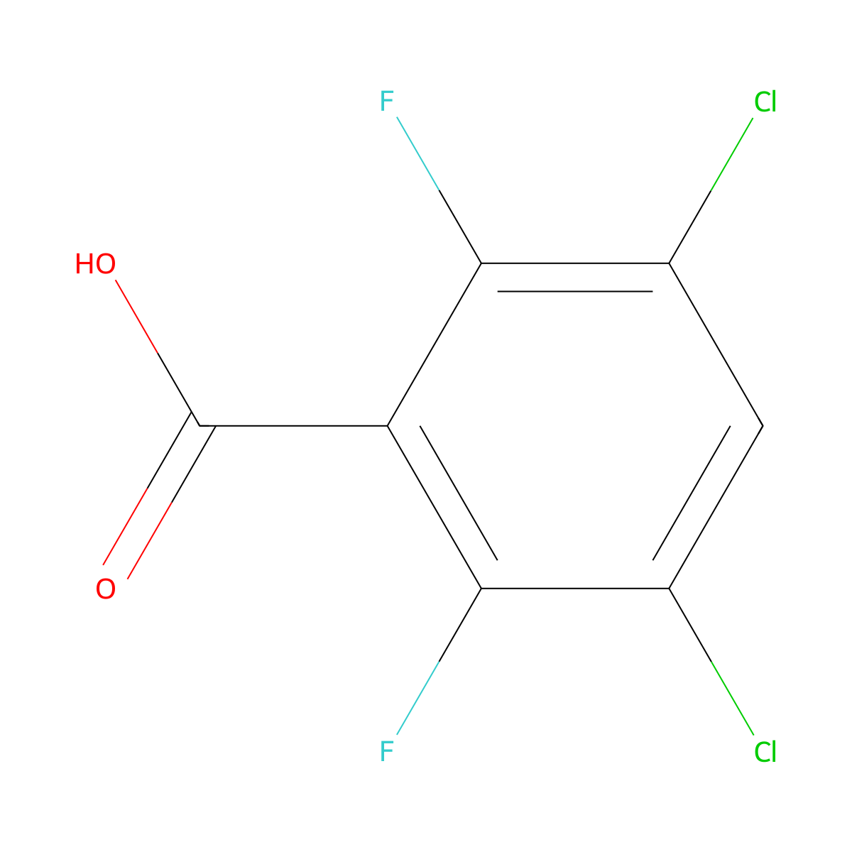 3,5-Dichloro-2,6-difluorobenzoic acid molecular structure, CAS 2787600-78-4