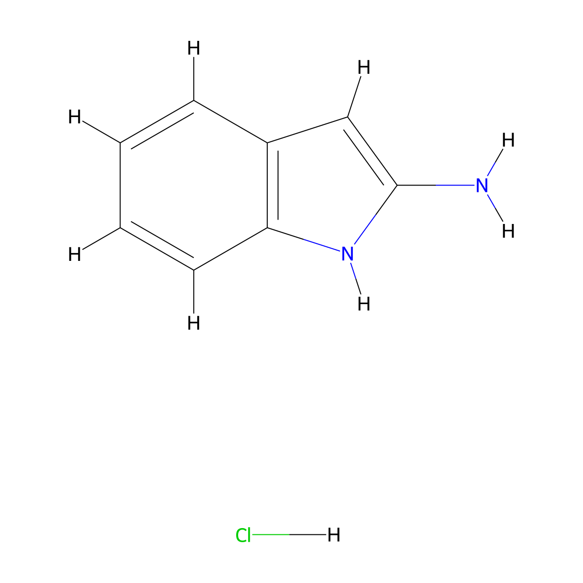 1H-Indol-2-amine hydrochloride molecular structure, CAS 27878-37-1