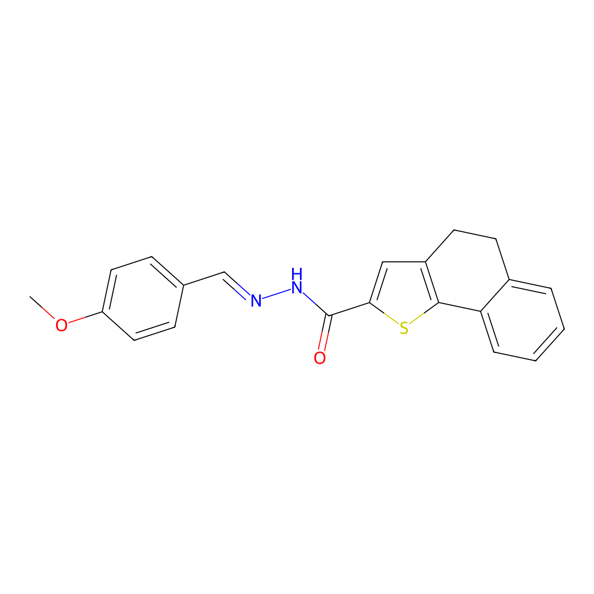 N'-[(1E)-(4-methoxyphenyl)methylidene]-4H,5H-naphtho[1,2-b]thiophene-2-carbohydrazide molecular structure, CAS 278782-23-3