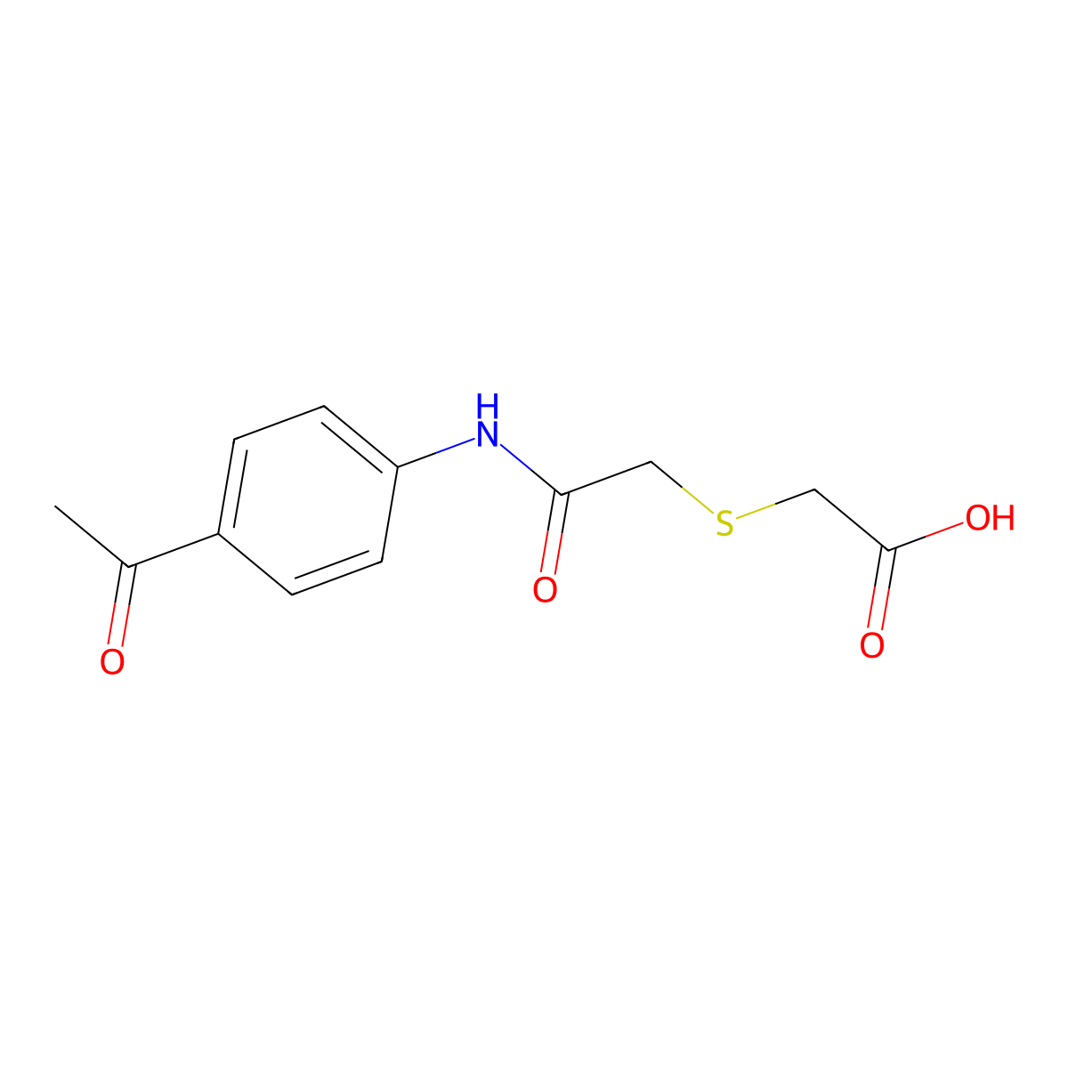 2-({[(4-Acetylphenyl)carbamoyl]methyl}sulfanyl)acetic acid molecular structure, CAS 278782-54-0