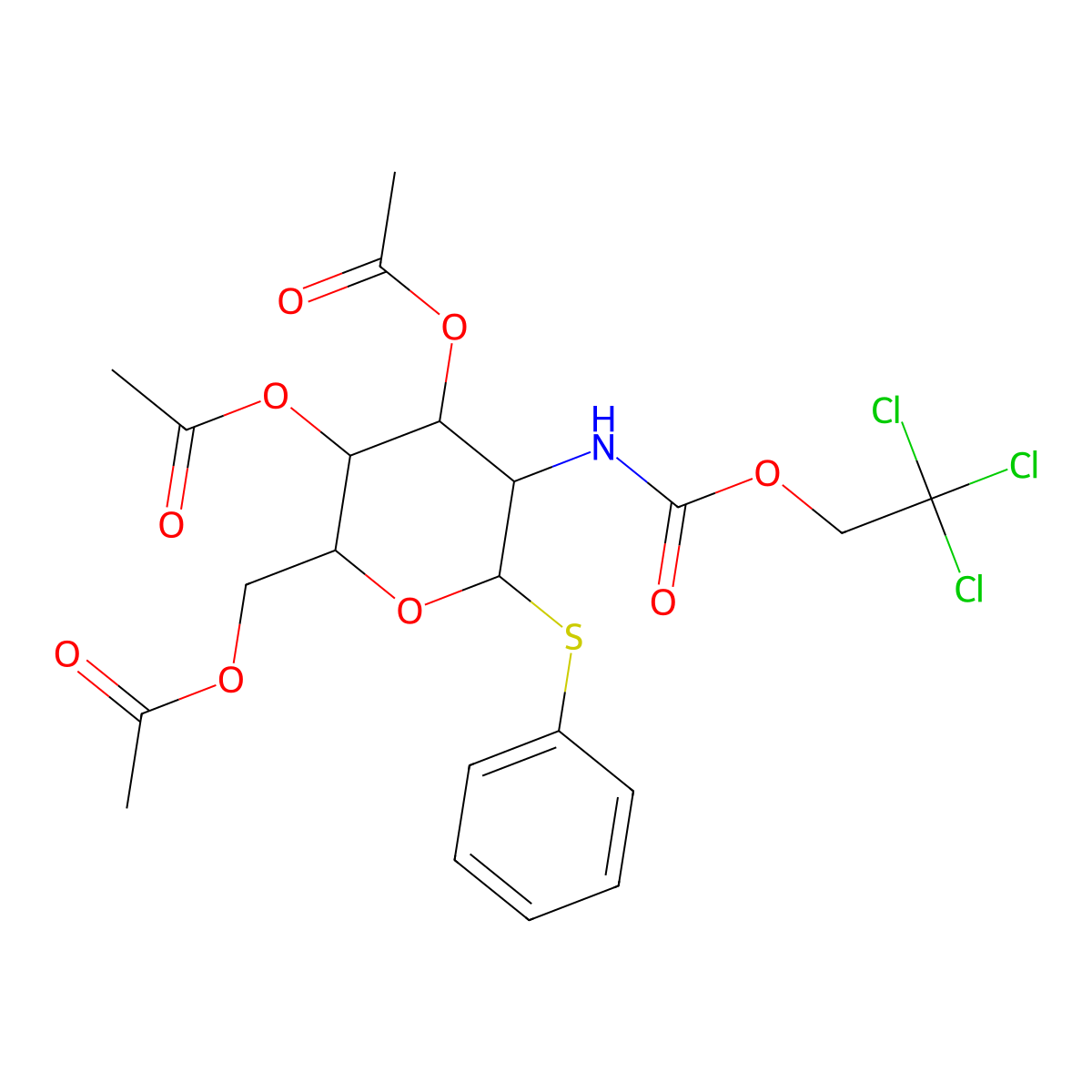 Phenyl 3,4,6-Tri-O-acetyl-2-deoxy-1-thio-2-(2,2,2-trichloroethoxyformamido)-beta-D-galactopyranoside molecular structure, CAS 278784-83-1
