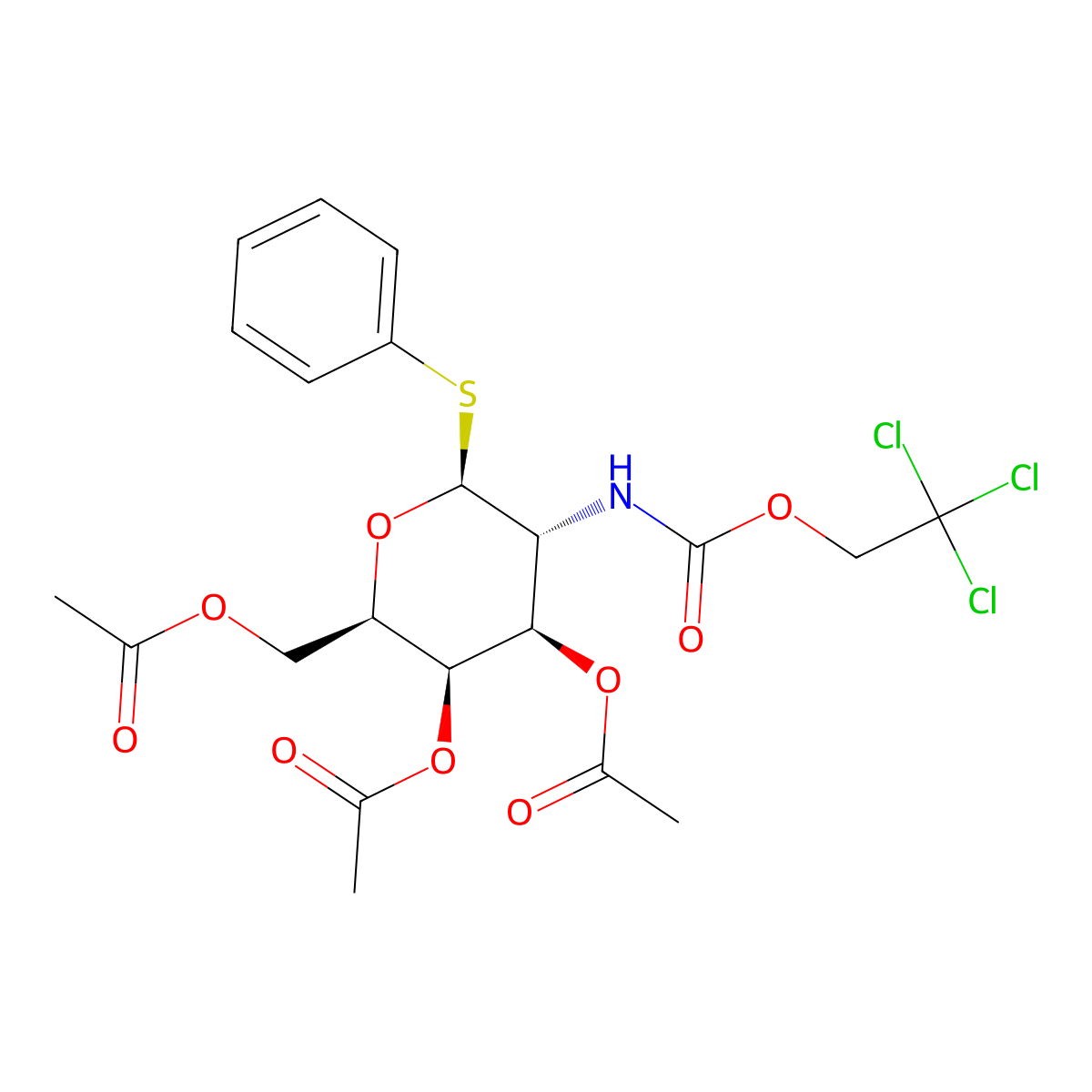 Phenyl 3,4,6-Tri-O-acetyl-2-deoxy-1-thio-2-(2,2,2-trichloroethoxyformamido)-beta-D-galactopyranoside molecular structure, CAS 278784-83-1