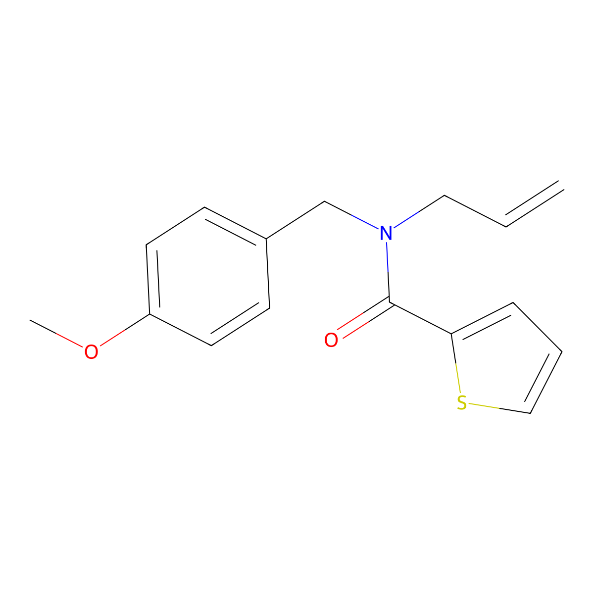 N-[(4-methoxyphenyl)methyl]-N-(prop-2-en-1-yl)thiophene-2-carboxamide molecular structure, CAS 2787864-35-9