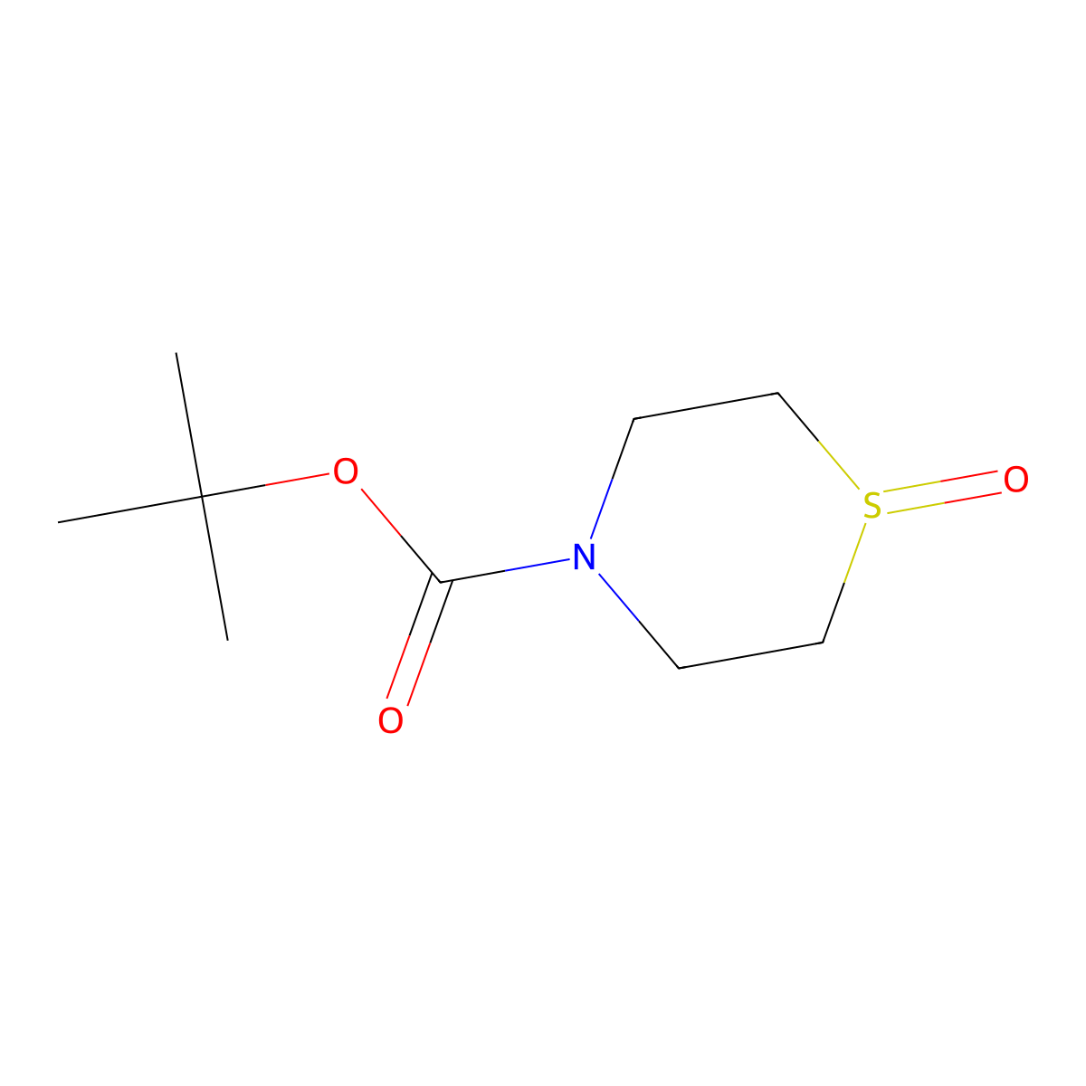 Tert-butyl thiomorpholine-4-carboxylate 1-oxide molecular structure, CAS 278788-74-2