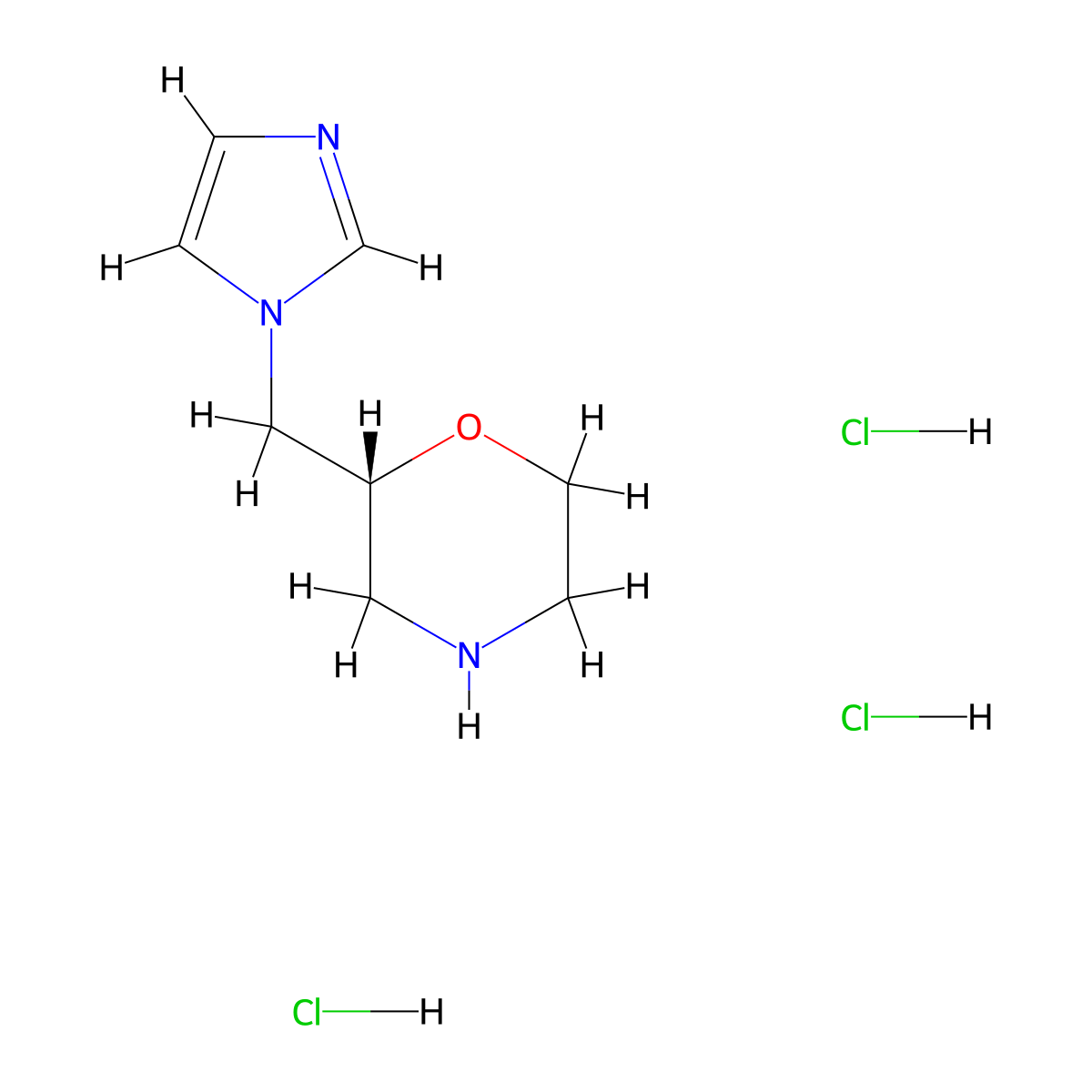 (R)-2-(1H-Imidazol-1-ylmethyl)-morpholine 3HCl molecular structure, CAS 278789-00-7