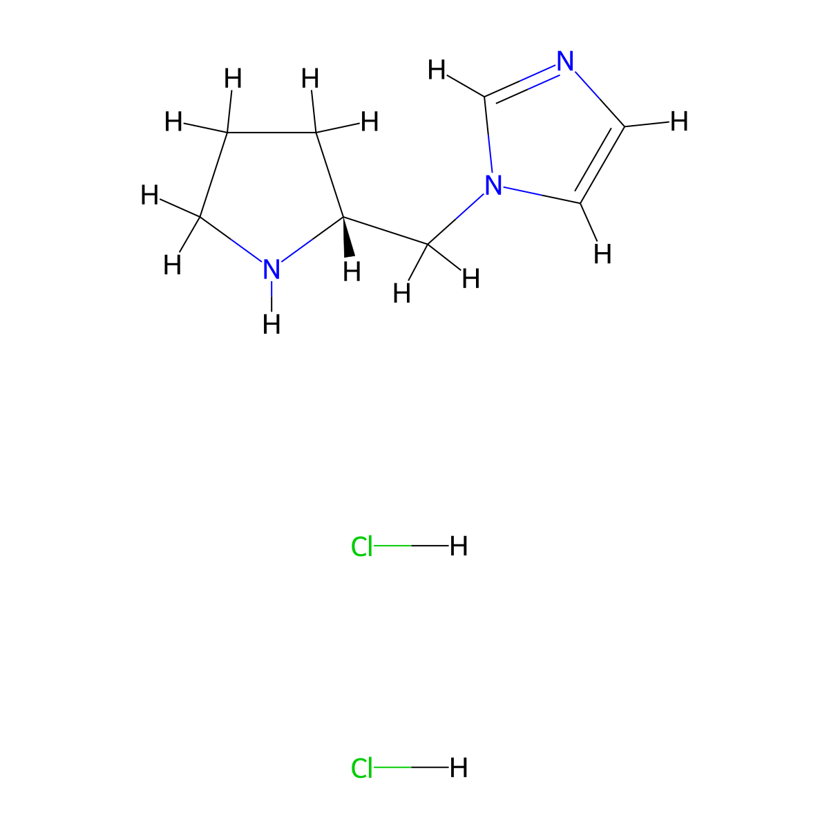 1-[(R)-2-Pyrrolidinylmethyl]-1H-imidazole dihydrochloride molecular structure, CAS 278790-56-0