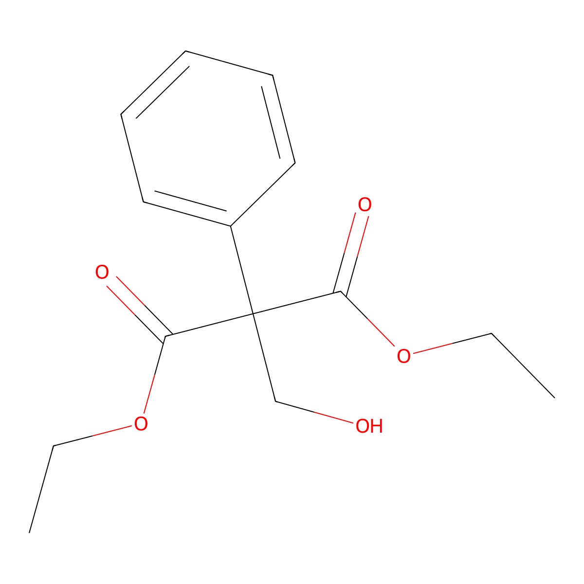 Diethyl 2-(hydroxymethyl)-2-phenylmalonate molecular structure, CAS 278791-10-9