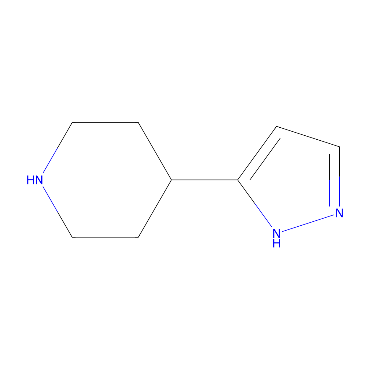 4-(1H-Pyrazol-5-yl)piperidine molecular structure, CAS 278798-08-6