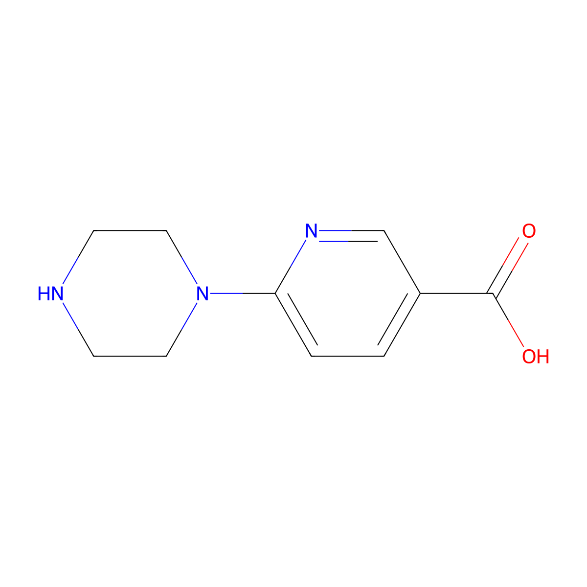 6-Piperazin-1-ylnicotinic acid molecular structure, CAS 278803-18-2