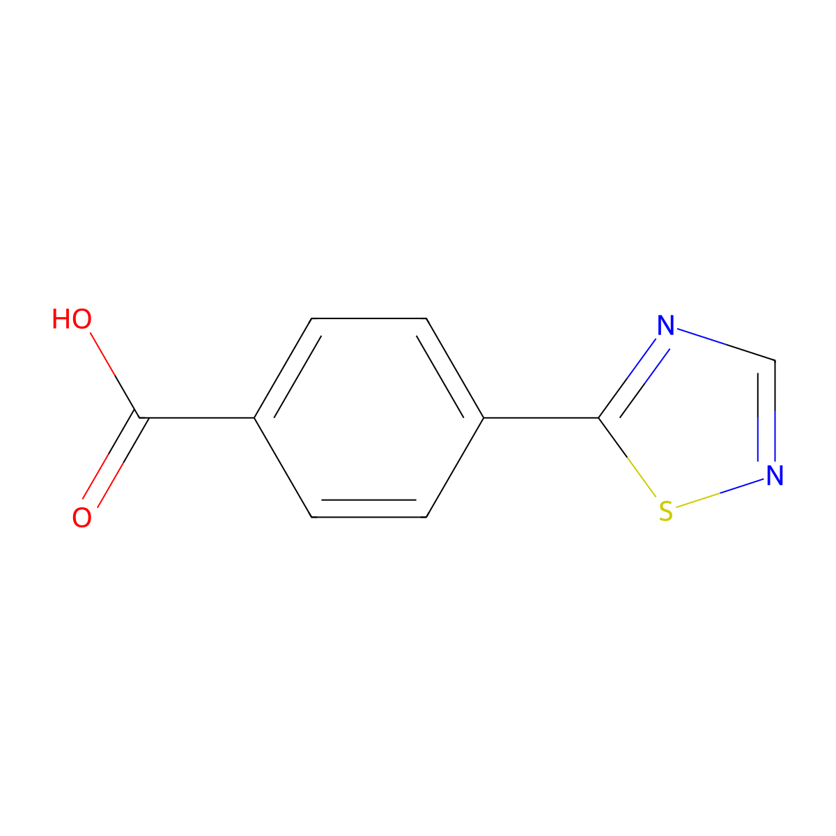 4-(1,2,4-Thiadiazol-5-yl)benzoic acid molecular structure, CAS 278803-19-3