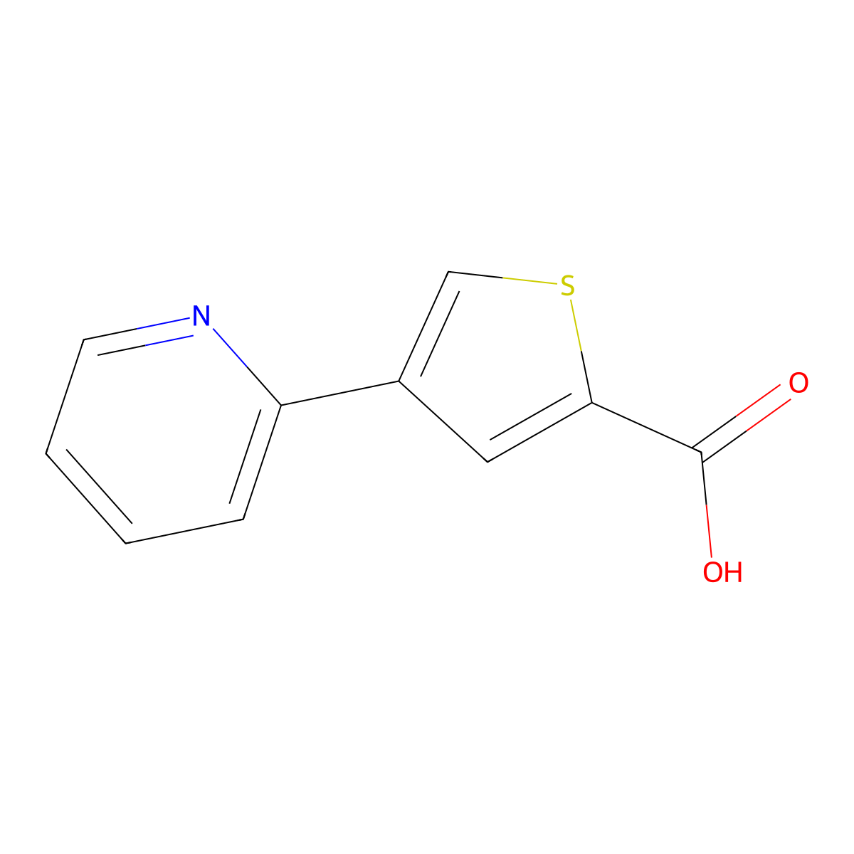 4-(Pyridin-2-yl)thiophene-2-carboxylic acid molecular structure, CAS 278803-21-7