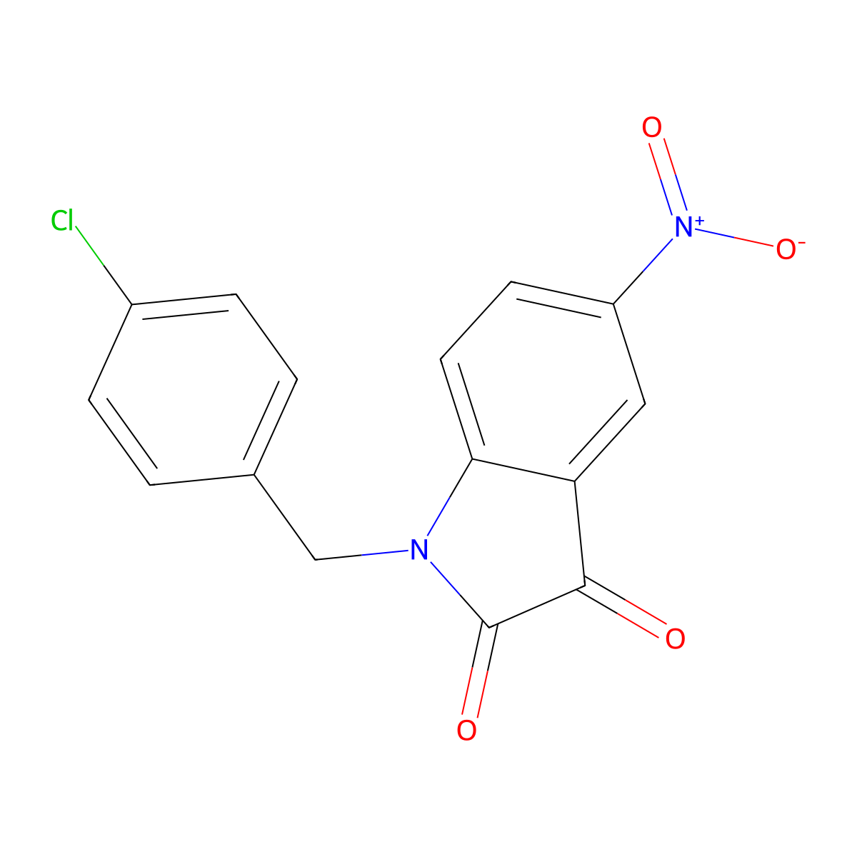 1-(4-chlorobenzyl)-5-nitro-1H-indole-2,3-dione molecular structure, CAS 278803-50-2