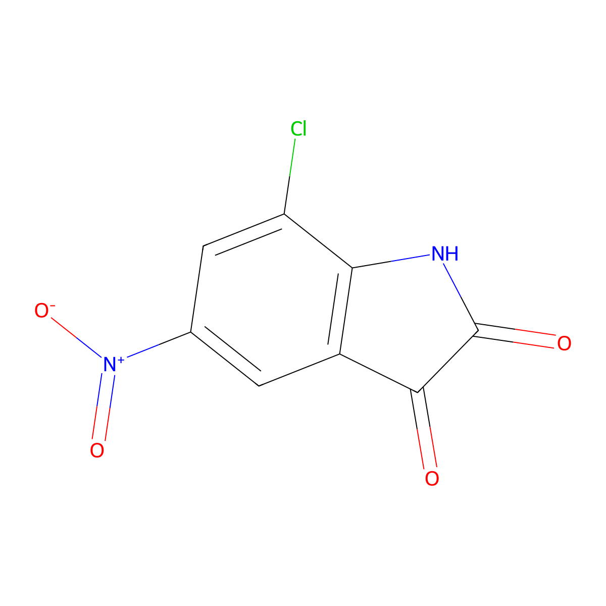 7-Chloro-5-nitro-2,3-dihydro-1H-indole-2,3-dione molecular structure, CAS 278803-51-3