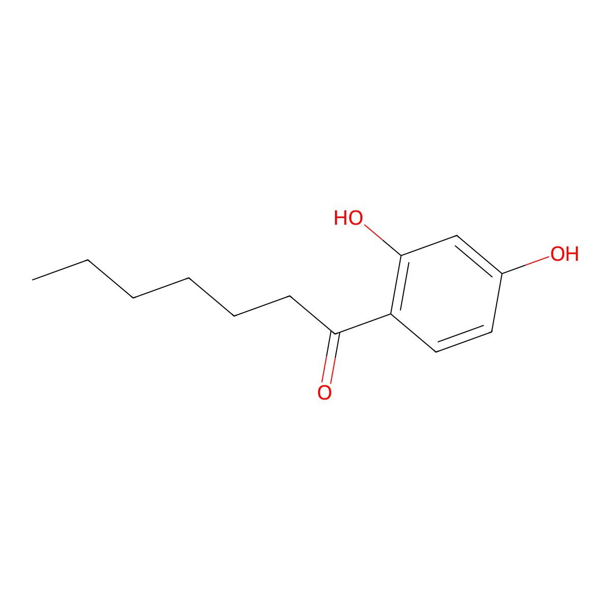1-Heptanone, 1-(2,4-dihydroxyphenyl)- molecular structure, CAS 27883-47-2